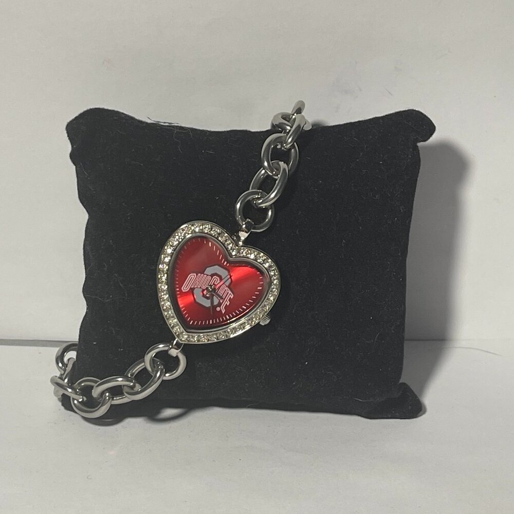 Ohio State Buckeyes NCAA Heart Stainless-Steel Bracelet Watch by Game Time NEW